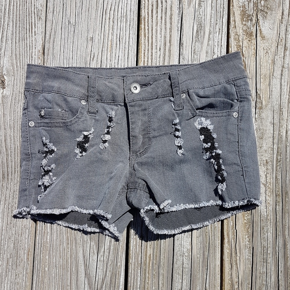 Love Sick Denim Cut Off Ripped Goth Shorts Size 0